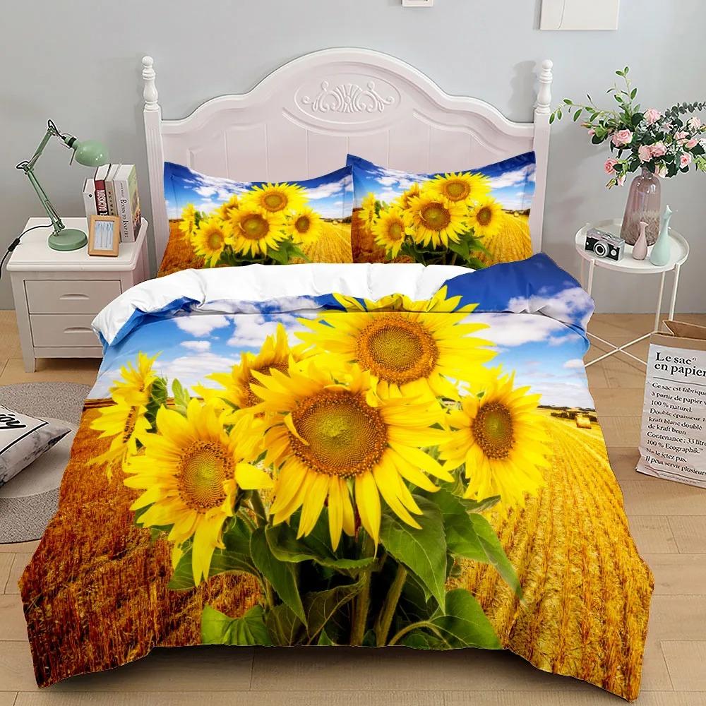 Vintage povlečení s motivem Slunečnic od Van Gogha King Queen Double Full Twin Single Size