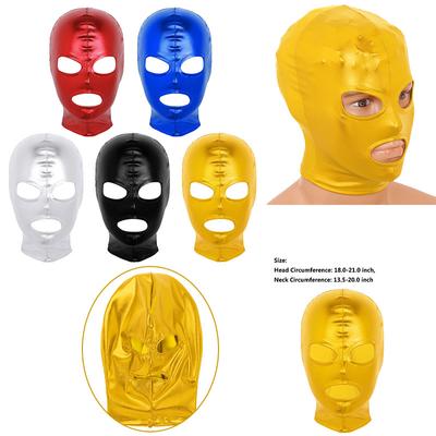 Unisex Adult Latex Open Mouth Headgear Lingerie Full Face Mask Hood Party Roleplay Costumes