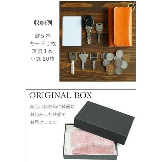 Tochigi Leather proudly made Japan key case coin pocket tri-fold genuine 5 slots YKK zipper snap hook.
