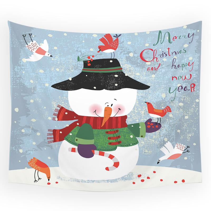 Home Decor Tapestry Christmas Snow Psychedelic Print Tapestry Wall Living Room Room Decor Background Fabric Tapiz Navideño