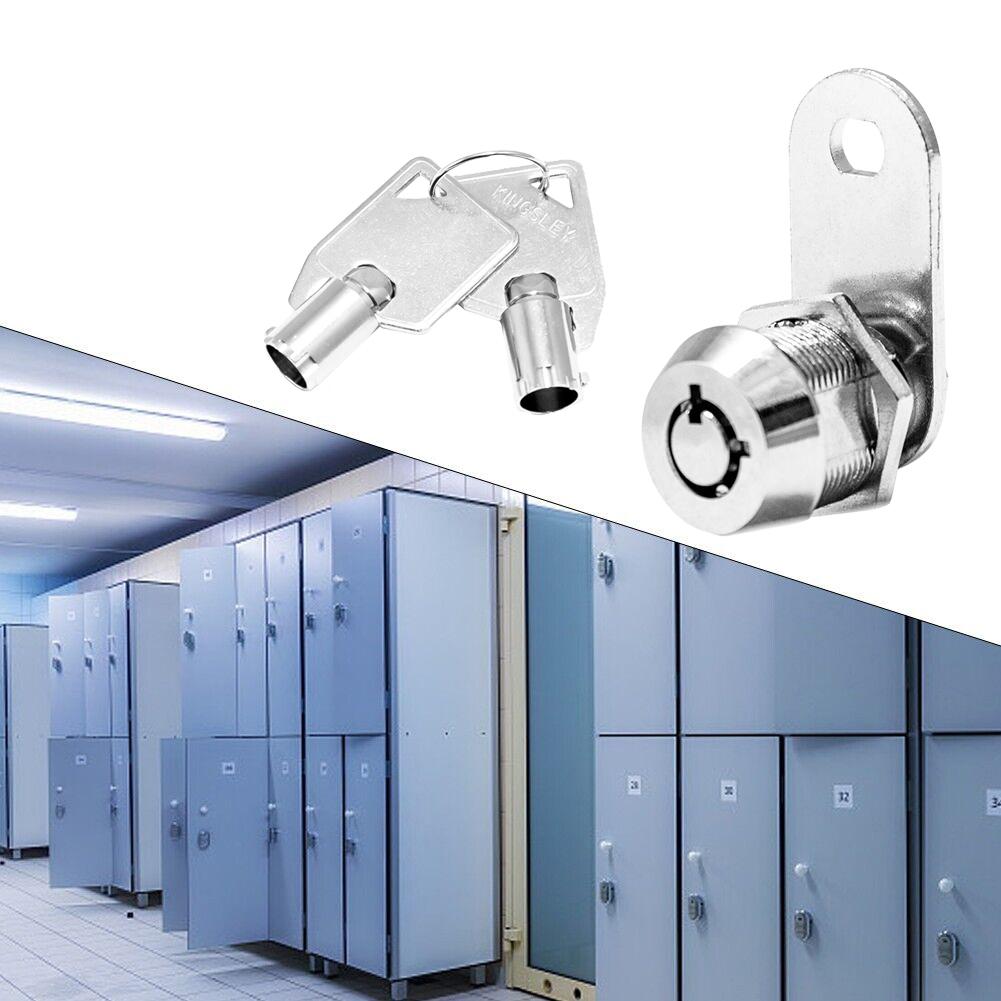 Fechadura de Cames de Liga de Zinco 17mm para Gabinetes Mesas Gavetas e Caixas de Ferramentas Vem com 2 Chaves Iguais para Fácil Acesso