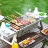 Barbecue Grill Barbecue Grill Household Indoor Outdoor Camping Charcoal Stainless Steel Portable Folding Barbecue Rack