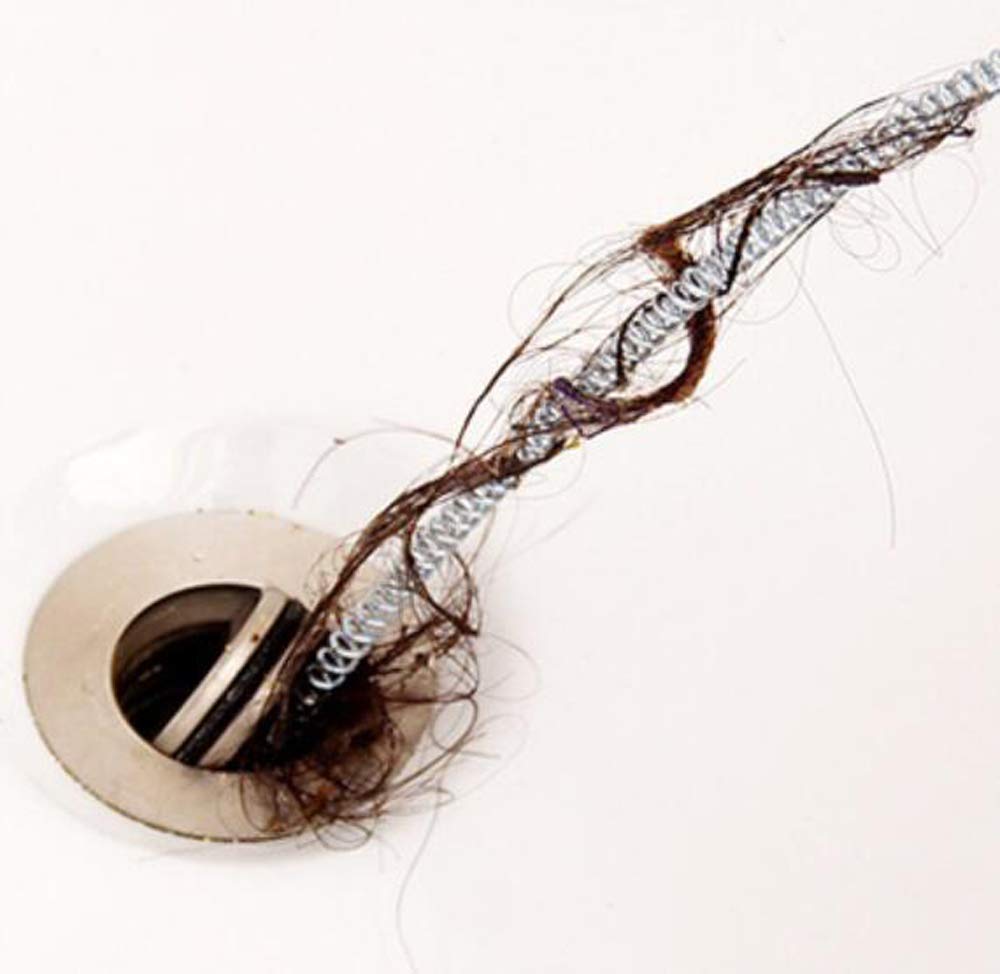 HJ Pipe Cleaner, Spiral Type, Removes Hair and Clogs, Clears Clogs, Wire, Long Type, for Drains, Drains, Sinks, and Bathrooms