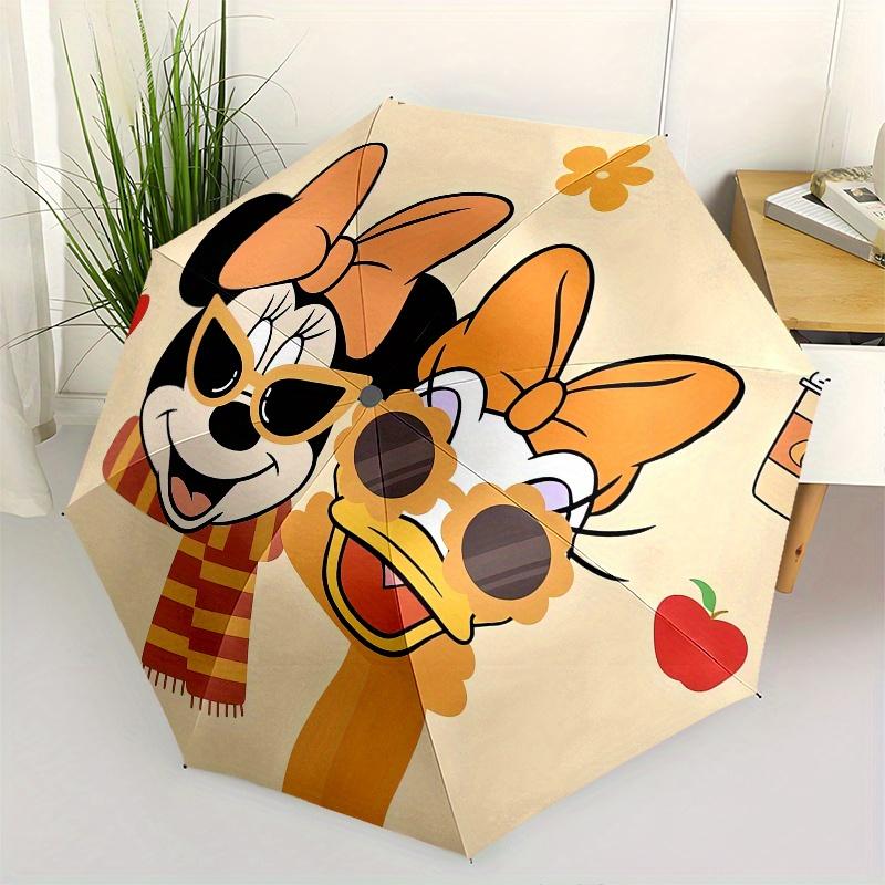 

Minnie Mouse Daisy Duck Themed Automatic Opening and Closing Folding Umbrella, Reinforced 8 Ribs, Compact Travel Design, Fashionable Folding