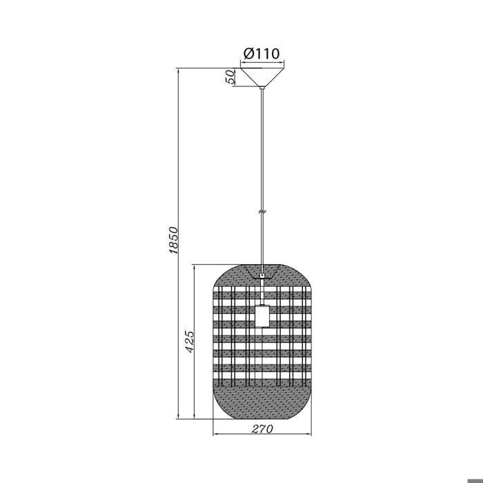 Suspension décorative - BRAYTRON - BV02-00034 - Rotin naturel - 1xE27 - 23W - IP20