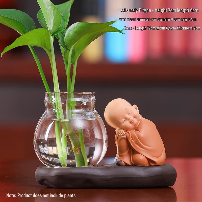 Little Monk Hydroponic Vase: Creative Home and Office Decor