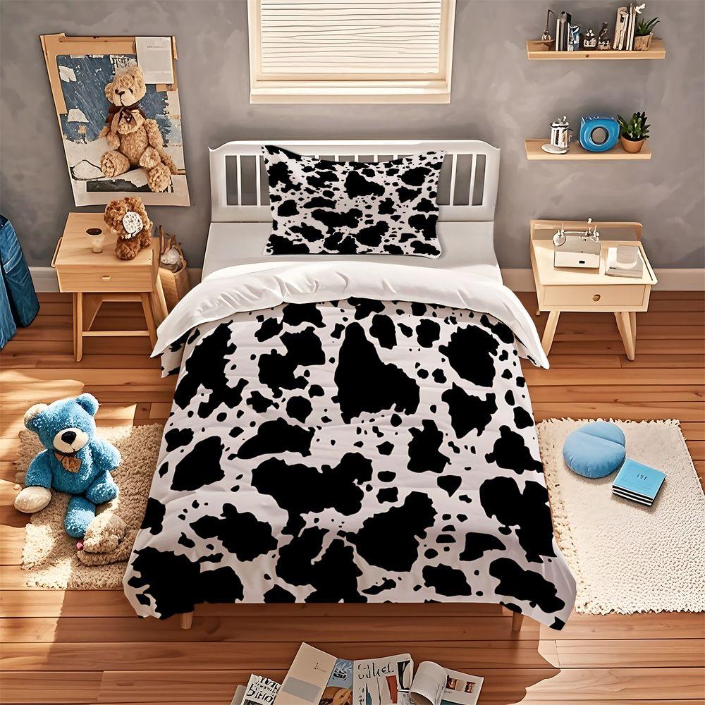Cow Spot Print Duvet Cover Set Comforter Cover Bedding Set No Filler Farm Minimalist Adult Master Bedroom Bed Cover