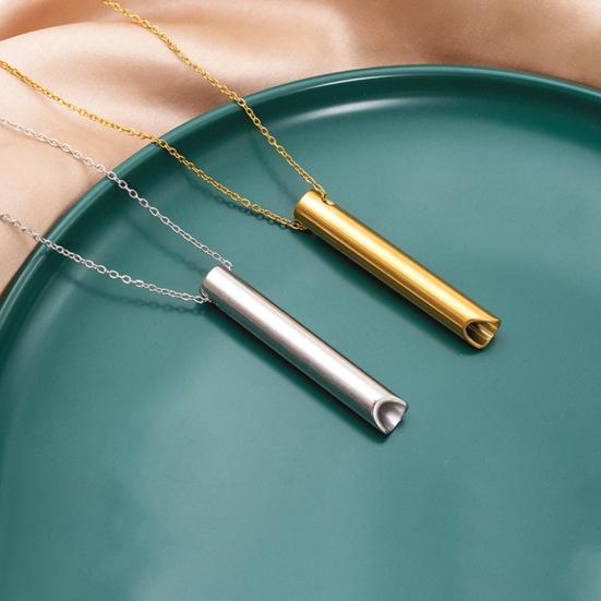 Mindful Breathing Necklace Anxiety Reduction Necklace Stainless Steel Stress And Panic Relief Necklace Adjustable Length Meditation