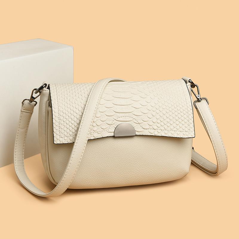 Single-shoulder Crossbody Bag, Fashionable Hand-held Small Square Bag, Crocodile Pattern Trendy Bag