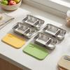 Portable Lunch Box Outdoor Picnic 1/2 Grids Large Capacity Fruit Salad Food Storage Container 304 Stainless Steel Bento Box