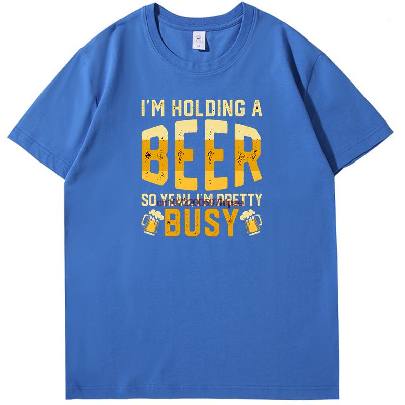 Casual Shirts Graphic Tee Funny Vintage Beer Tshirt Oneck Printed Tshirt Summer New In Tops Tees Fashion Cotton Mens Clothes