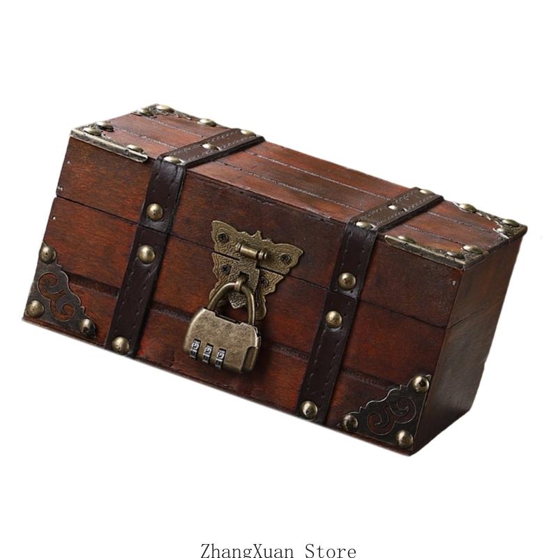 3XUF Chinese Inspire Jewelry Box With Lock Construction Multiple Dividers