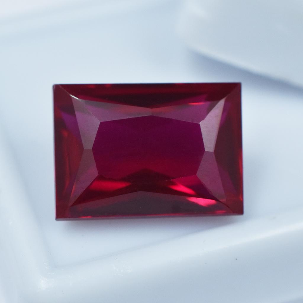 AAA+ CERTIFIED 11.50 Ct Natural Red Ruby Emerald Cut Loose Gemstone Ring Size AR-981