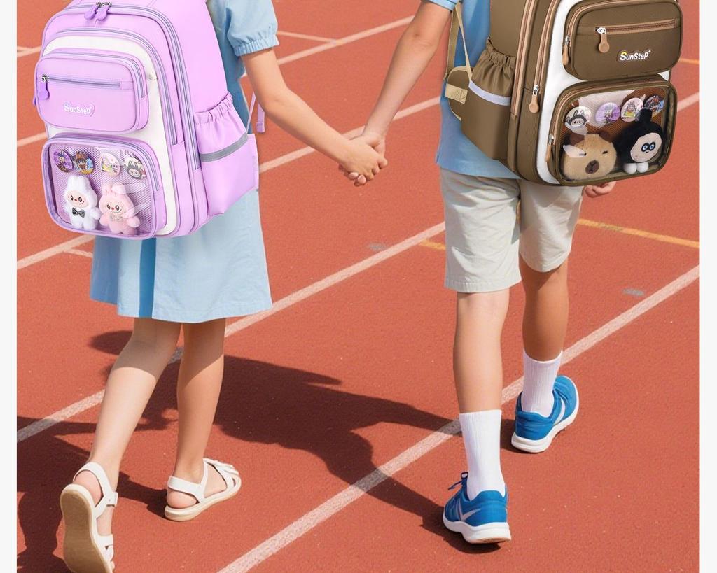 New La Bu Bu Backpack for Primary Students: Spine Protection, Lightweight, Cute Design for Boys & Girls (Grades 1-6)