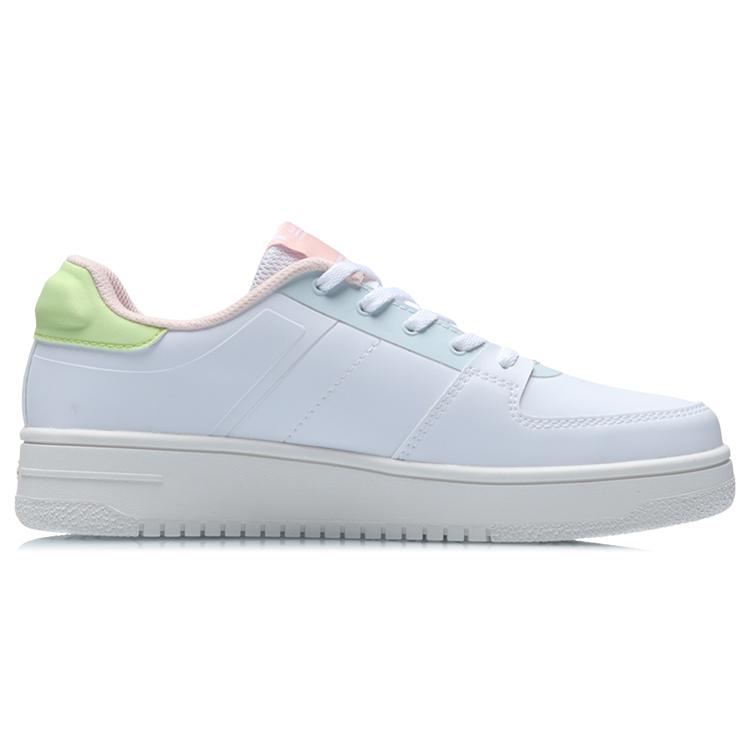 Li Ning Oneplay Elegant Slip Resistant, Breathable, Lightweight Low top Skateboard Shoes Women's Green White AGCR190-3