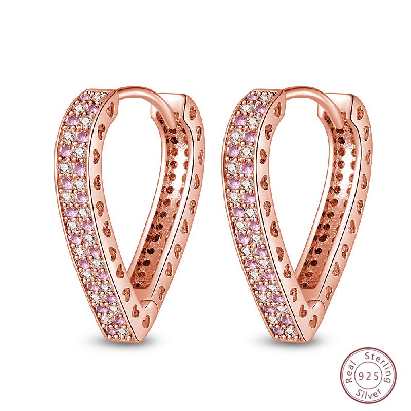 925 Ayar Burgu Halka Küpeler Minimalist Altın Yuvarlak Moda Zirkon Tokalı Düğün Takısı Kadınlar İçin Hediye