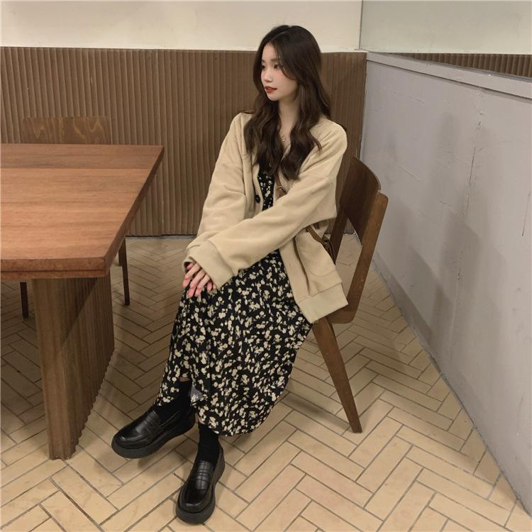 2022 Autumn French Long Floral Dress - Kids' Spring/Autumn