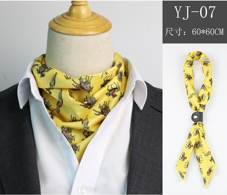 Men'S Spring And Summer Square Scarf Retro Printed Suit Silk Scarf Women'S Tied Hair Headscarf Small Scarf Japanese Thin Scarf