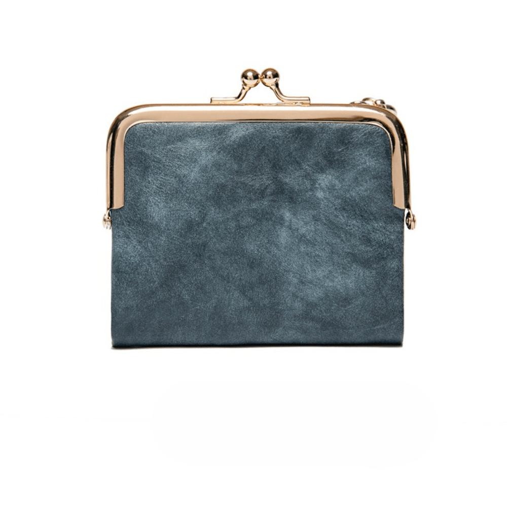 Petit portefeuille femmes nouveau porte-monnaie à pince portefeuille pliant multifonctionnel rétro porte-cartes femmes blue multicolore