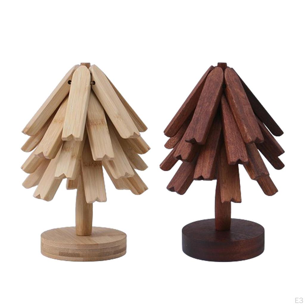 Tree Trivets Drink Coasters Creative Gryteholdere Sammenleggbar bordmattesett for tekanne