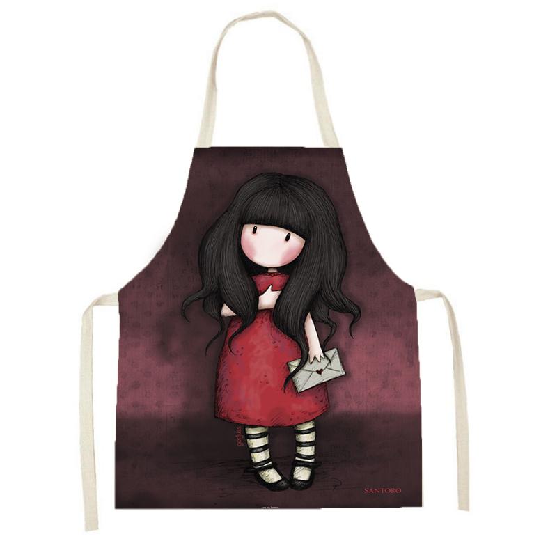 Vaření Pečicí olej a skvrny Kuchyňská zástěra Kreslená Roztomilá dívčí zástěra Zástěra na večeři Dámská zástěra na čištění lněných látek