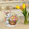 Acrylic Special Shape Easter Bunny Table Top Diamond Painting Ornament Kits Diamond Painting Desktop Decors for Adults Beginner