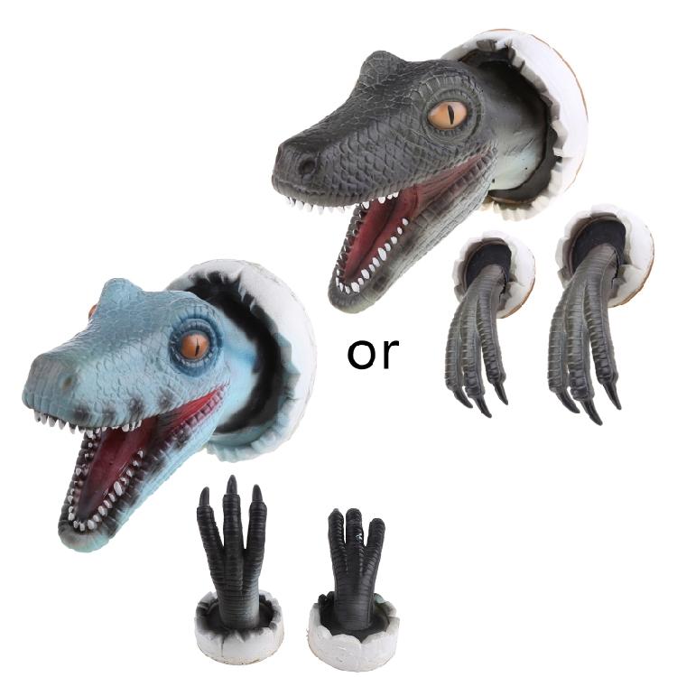

3D Dinosaur Ornaments Halloween Party Door Decoration Latex Props Resin Material синий