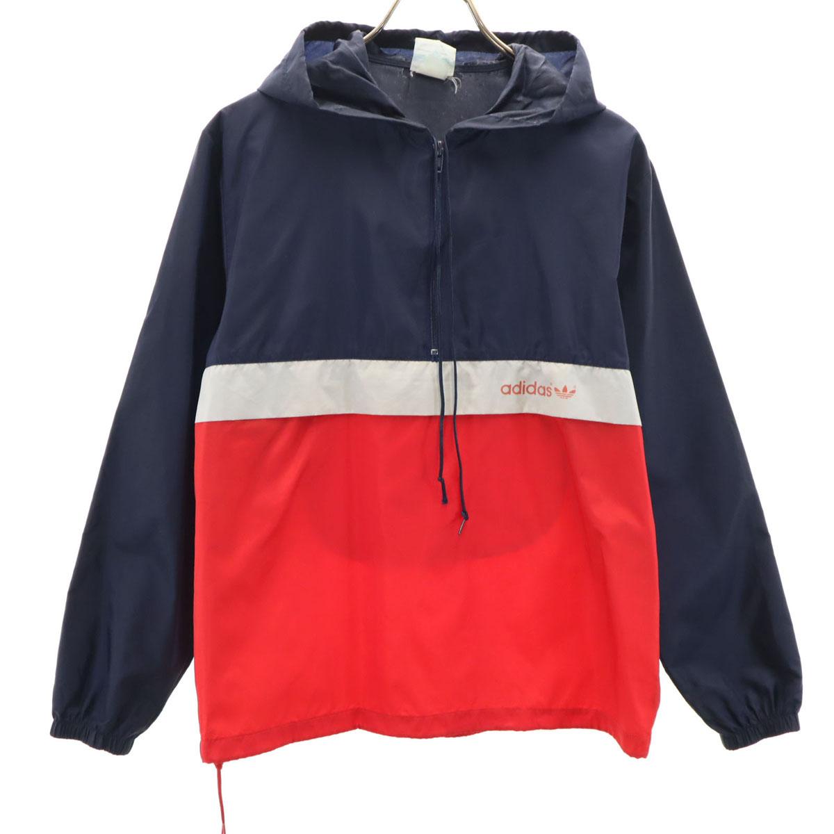 

adidas 80-е винтажный Анорак Парка S Темно-синий карманный Мужской Б/У