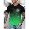 2026 New Men's AI Circuit Board Print T-shirt Gradient Crew Neck Short Sleeve Casual Tee for Streetwear Summer Breathable Tops