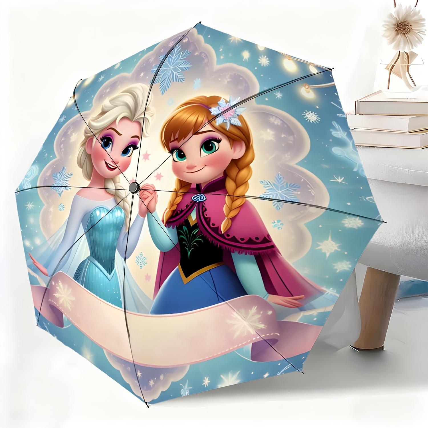

A Fully Automatic Umbrella Featuring Elsa And Anna from Frozen, Suitable for All Occasions As a Sun And Rain Umbrella, Portabl Iron&8K