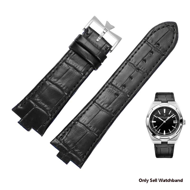 25*8Echtes Leder Uhrenarmband für Vacheron Constantin OVERSEAS Serie 4500V 5500V P47040 Edelstahl Schließe Herren Uhrenarmband