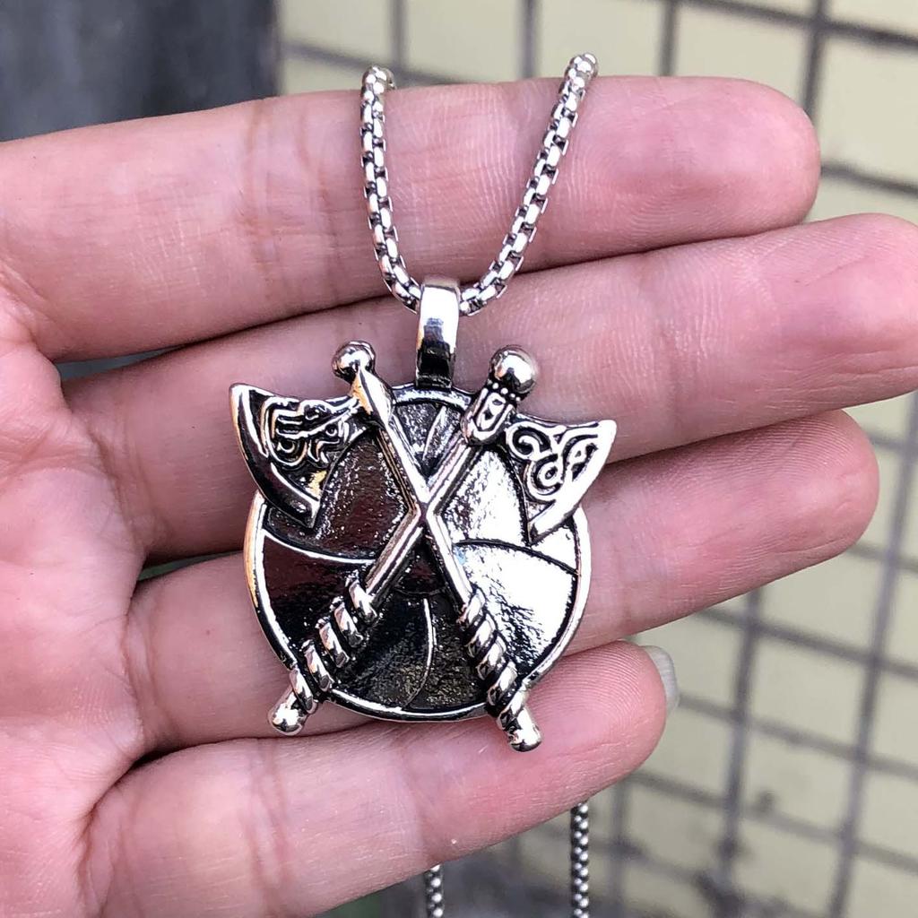 Necklace Men's Versatile Trendy Ax Shield Pendant