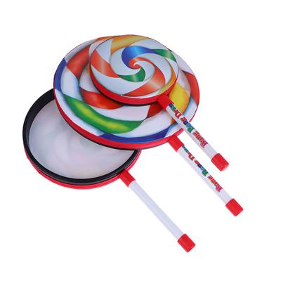 6 Zoll 8 Zoll 10 Zoll Lutscher Handtrommel Schlaginstrumente Bunte Tanz Requisiten Säuglings Musikspielzeug Lehrmittel