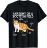 Funny Anatomy of A Scottish Fold Cat Gift Unisex T-Shirt 100% Cotton O-Neck Short Sleeve Summer Casual Mens T-shirt Size S-3XL