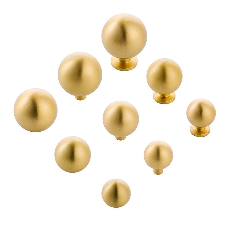 Gold Brass Round Ball Drawer Handle - Luxury French Design