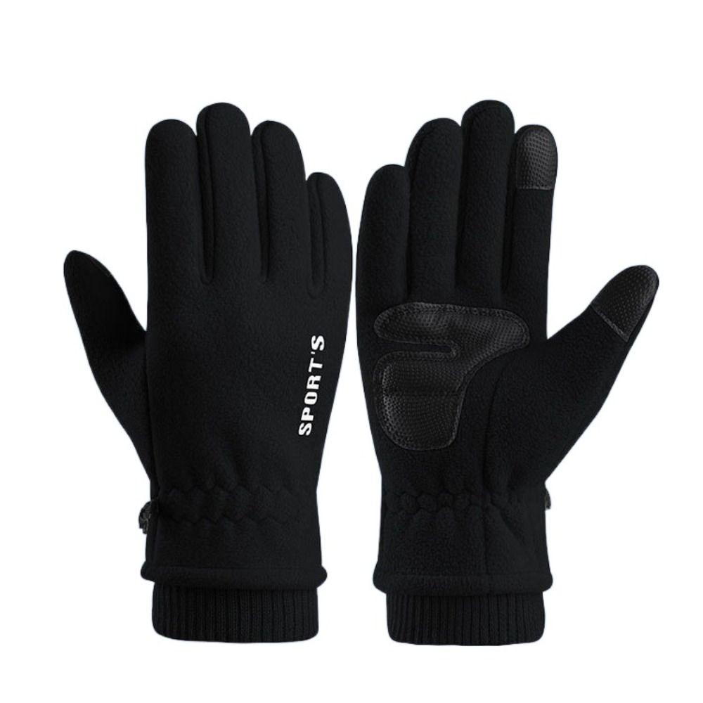 

Ветрозащитные Зимние Теплые Перчатки Сохраняют Тепло Велосипедные Варежки Модные Флисовые Перчатки Студенческие Black-Women