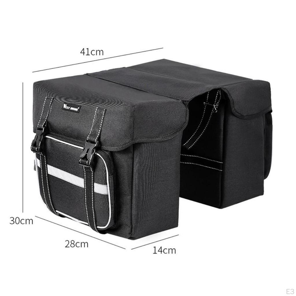 Duża torba na bagażnik rowerowy 25L na tył roweru, boczna odblaskowa, na siedzenie, bagaż