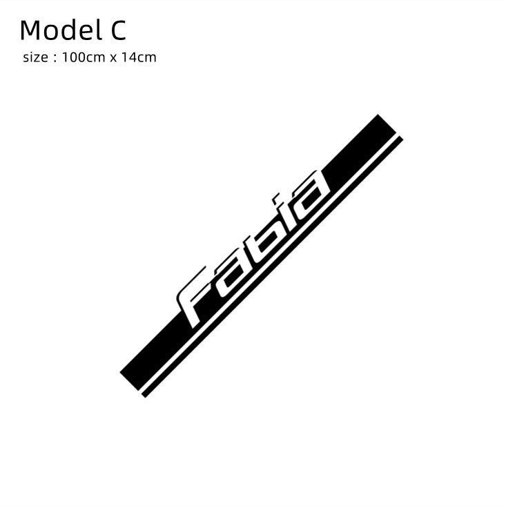 AAAJJ1 Car Hood Engine Cover Decora Sticker For Skoda Fabia MK1 2 3 Auto Body Door Side Skirt Decals Sports Stripes Tuning Accessories Color-glossy black
