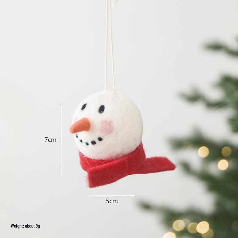 NUCHI Wool Felt Snowman Ornament - Christmas Tree Decoration & Gift