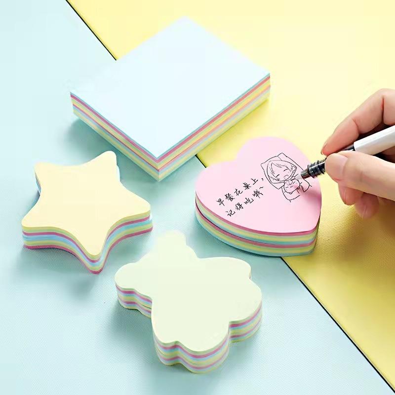 1Book Sticky Note Pads Stationery Paper Mixed Color Self-Adhesive School Office DIY Message Supplies Accessories Decorations ZYF
