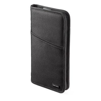 Sanwa Direct Passport Skimming Prevention 13 Fits Airline International Case, Pouch, Pockets, Tickets, Travel, Black, 200-BAGIN032BK