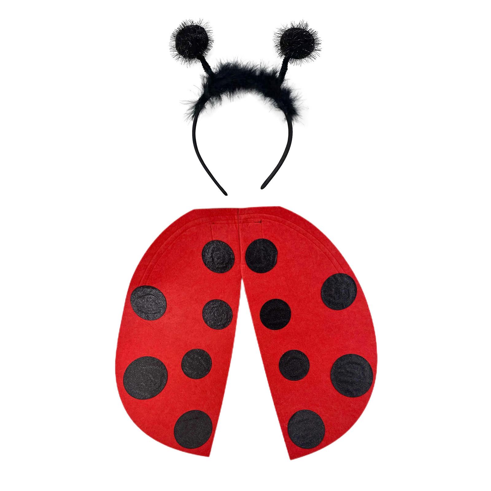 

Костюм божьей коровки с крыльями и повязкой на голову для девочки 3-8 лет, аксессуары для костюма божьей коровки на детский день рождения, Хэллоуин, вечеринку-косплей