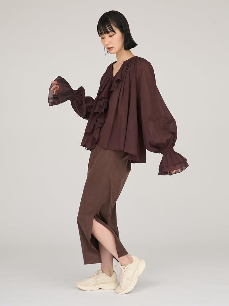 Emi Cotton Voile Chiffon Free Size Blouse, 13WFB254019, Women's, BUR,