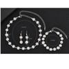 Claw Chain Full Diamond Necklace Rhinestone Earrings Bracelet Set Three-Piece Collarbone Chain Dinner Dress Accessories