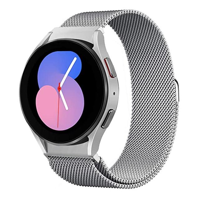 

Band For Samsung Galaxy Watch 4/5/6/classic/Pro 45mm 44mm 40mm 46mm 42mm No Gaps magnetic correa Bracelet Galaxy Watch 6 Strap Galaxy watch 4 40mm серебряный
