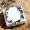 Vintage Ocean Sea Series Shell Starfish Bracelet Pearl Colorful Beach Beads Bracelet Wristband Adjustable Summer Bangle Vacation