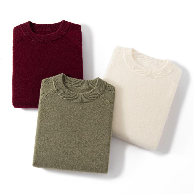 Women's 100% Cashmere Half-High Neck Pullover Sweater - Solid Color, Versatile, Warm Knit