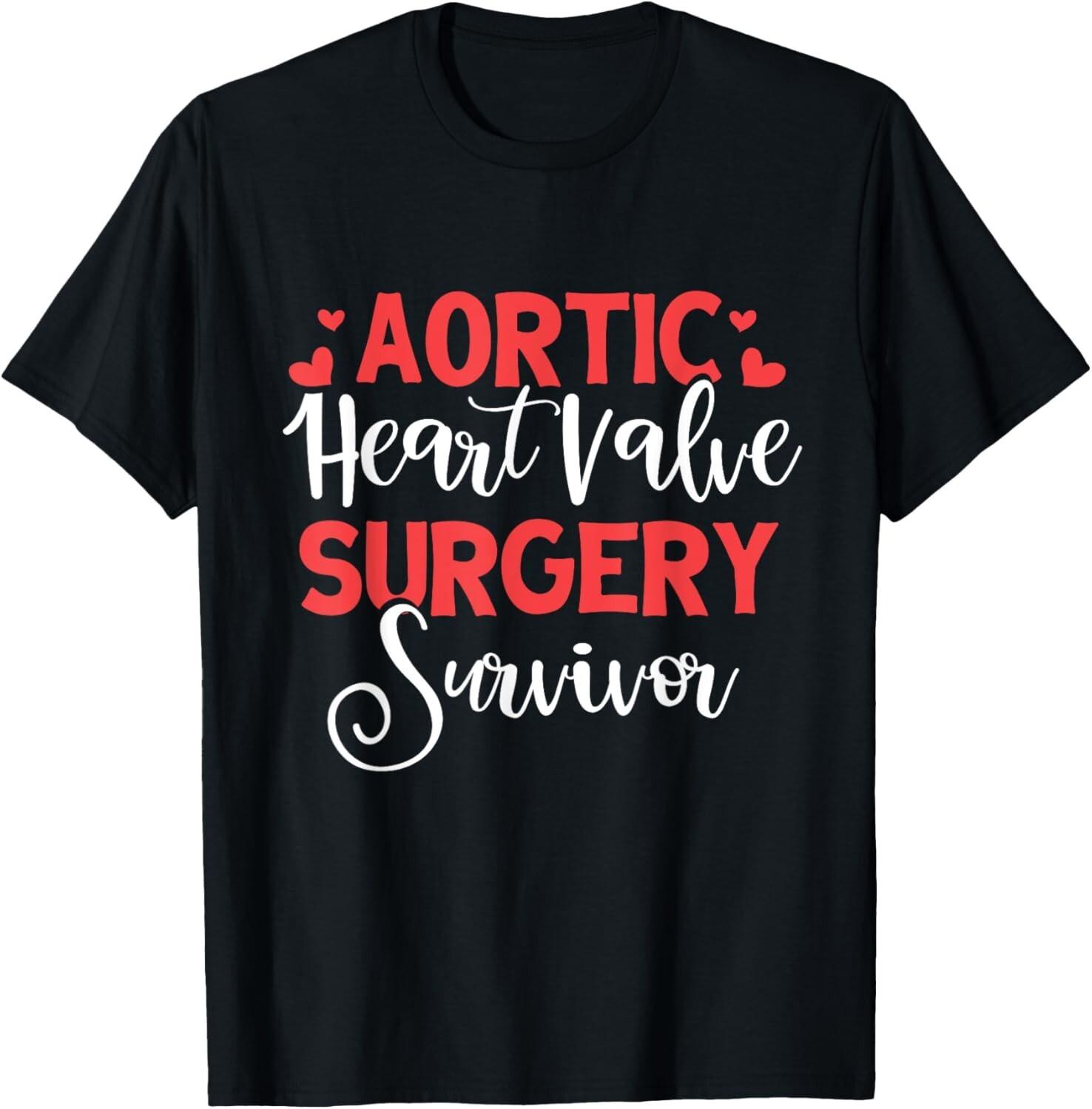 Aortic Heart Surgery Survivor Heart Disease Awareness T-Shirt S