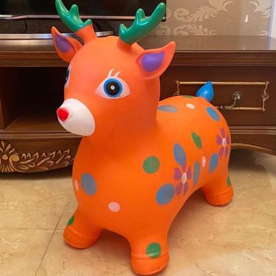 Children's Extra Large Inflatable Bouncy Horse Toy – Thick Stable Fawn Ride-On with Music and Cartoon Unicorn Design