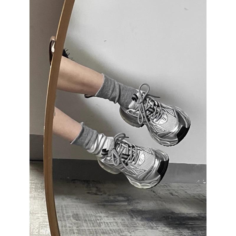 

Inner heightening sneakers New dad shoes Heightening platform sneakers Casual old retro couple men 40 серебряный